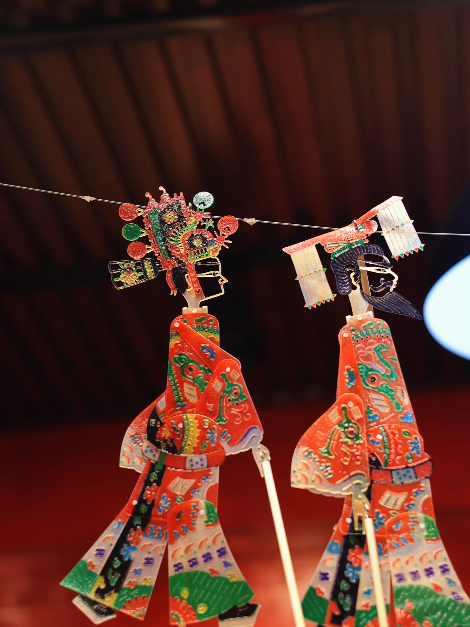 Local artisan shadow puppet crafting